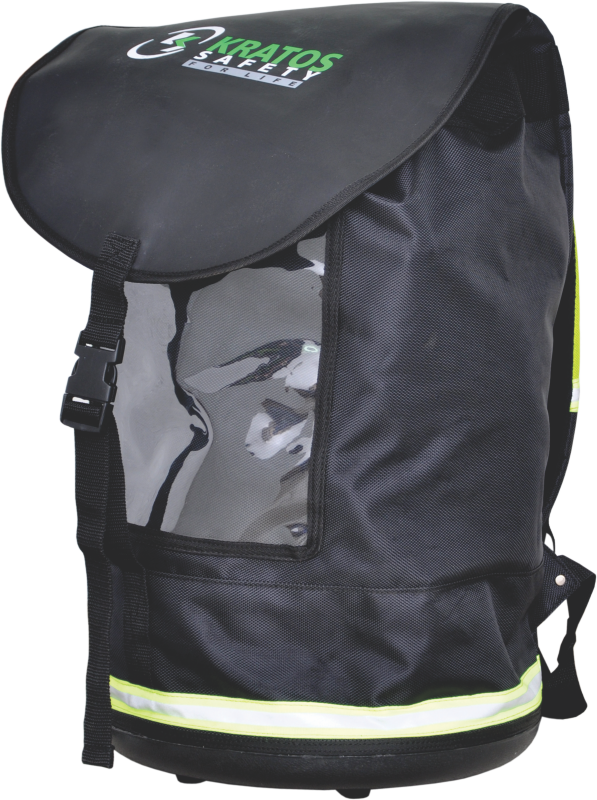 Multi use cylindrical PVC backpack with padded shoulder straps and reflective
straps 58 litres