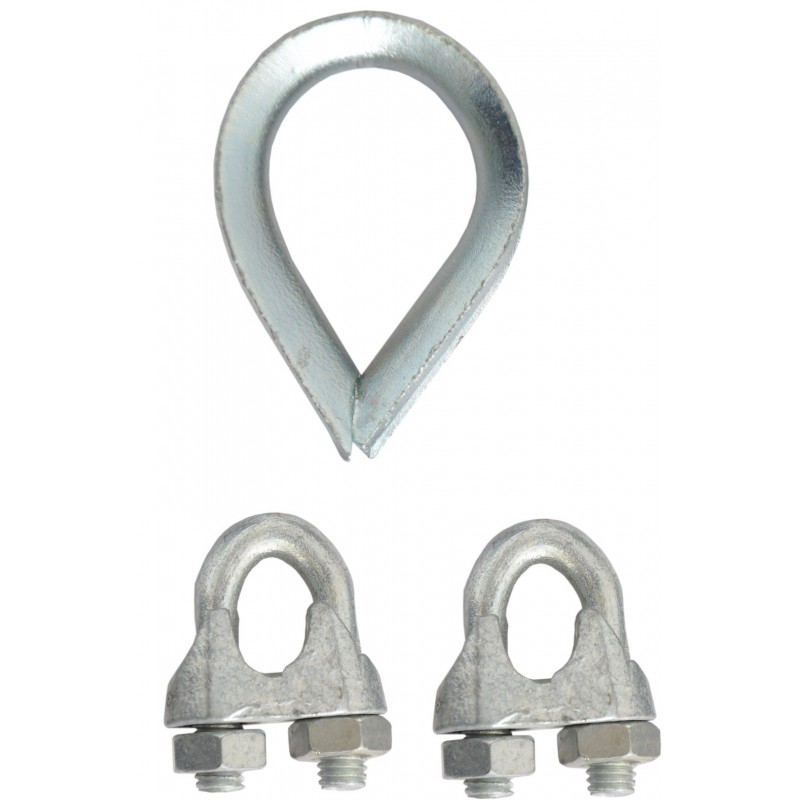 Set of thimble and 2 U-bolts for fixation on bottom part