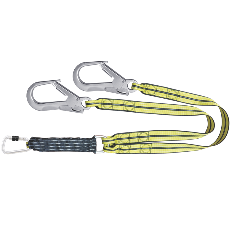 FREEBLAST Forked Energy Absorbing Lanyard length 1,5m with 1 aluminum
karabiner and 2 aluminum scaffold hooks EX-Zone 1
