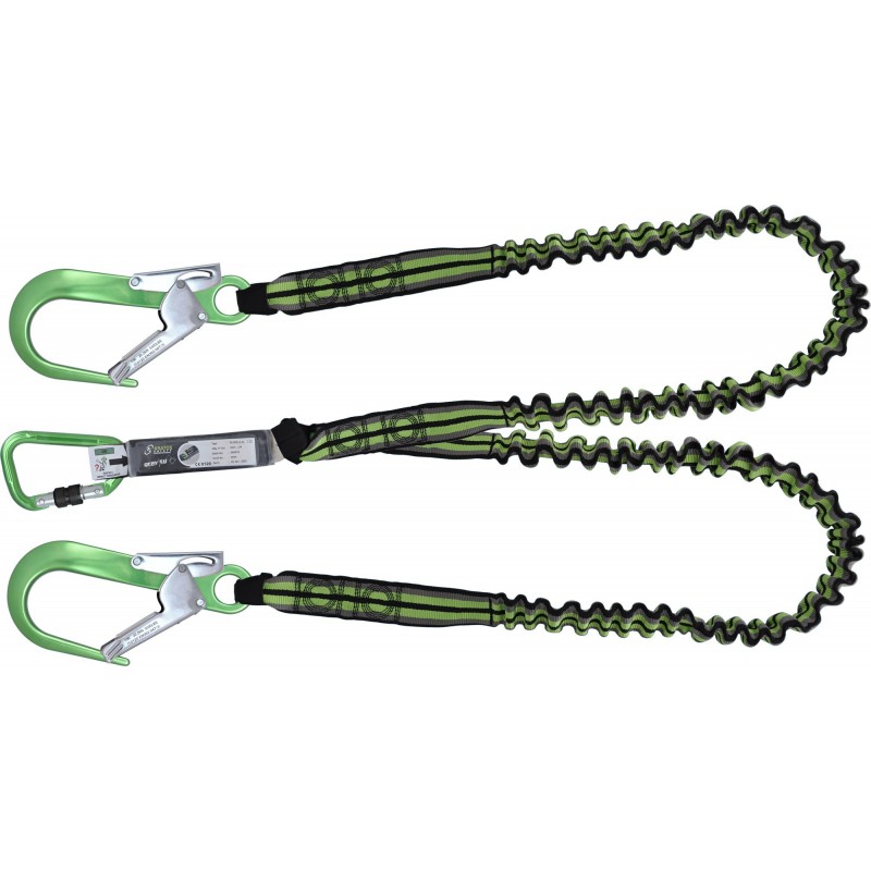 Forked expandable lanyards, lg. 1.50 m
