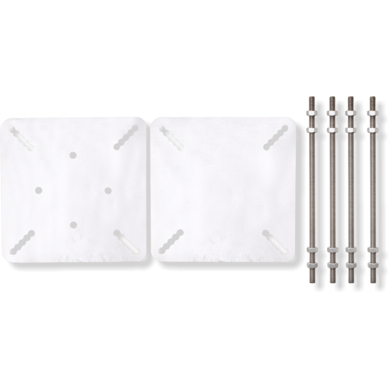 Kratos - Płyta ocynkowana do mocowania za pomocą płyty kontrującej w zestawie z wspornikami pośrednimi( 4szt), rozstaw kołnierza 150-220 mm