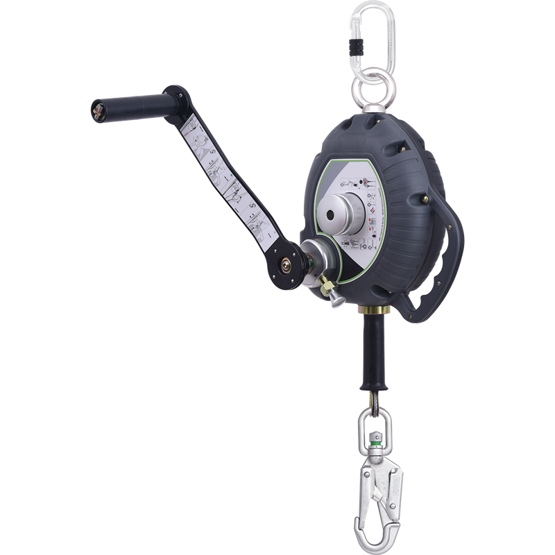 KALYPSO Retractable fall arrester in stainless steel wire rope with rescue winch 10m EX-Zone 1