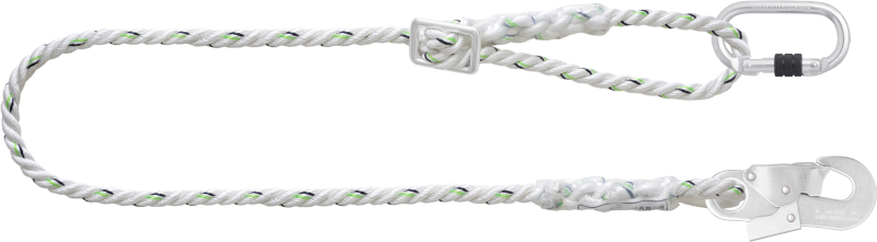 Work Positioning Twisted Rope Lanyard with Ring Adjuster
